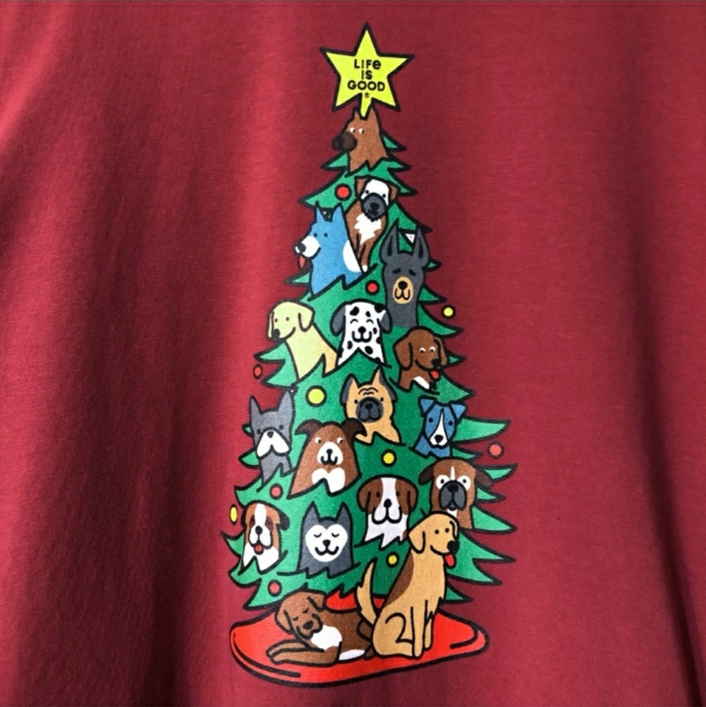 LIFE IS GOOD Men's Bark The Herald Tree Long Sleeve Crusher Tee NWOT!